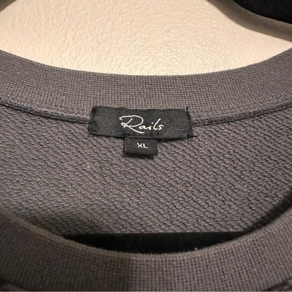 Rails Marcie Mini Cheetah Puff Sleeve Sweatshirt Size XL Grey Black - Picture 4 of 7